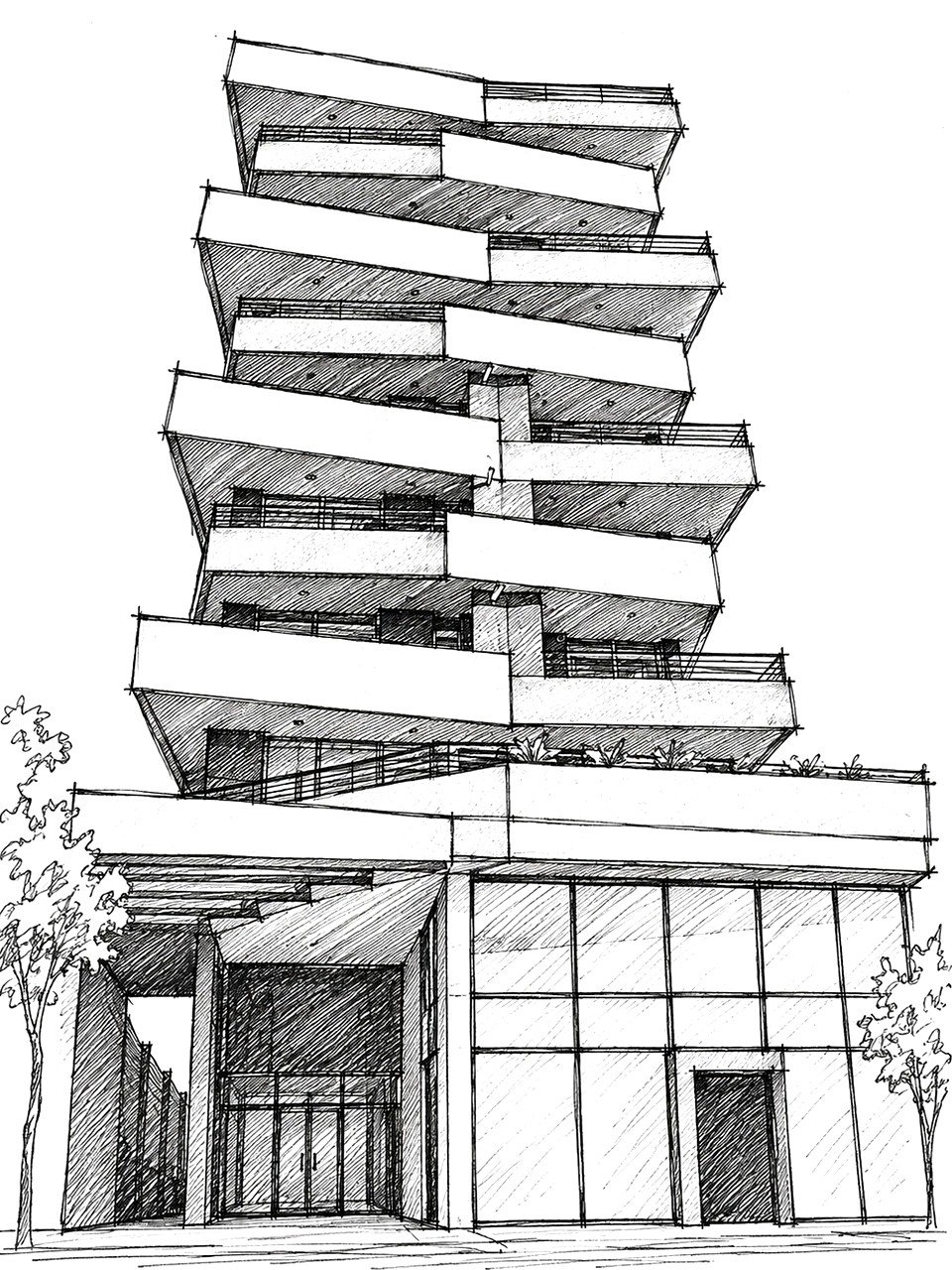 Boceto de Aires de Jardín de frente