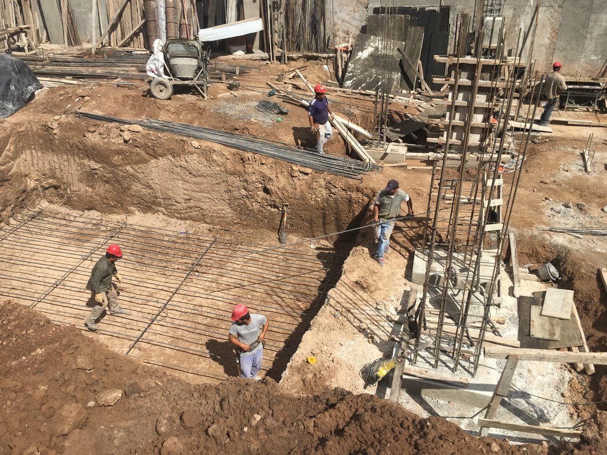 Armado de fundaciones en obra