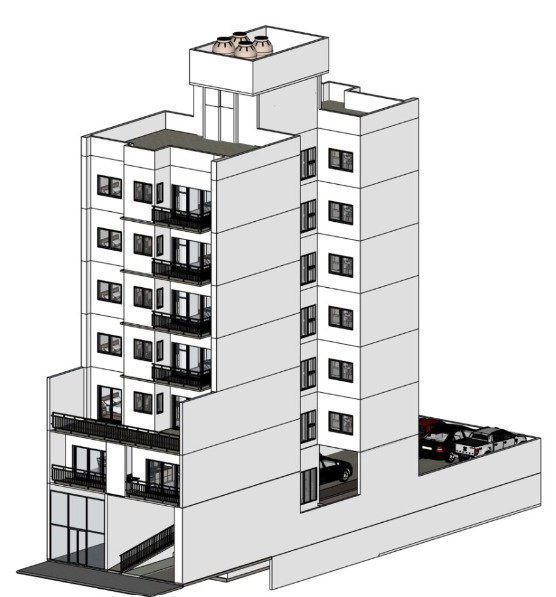 Modelo 3D de un edificio en SketchUp